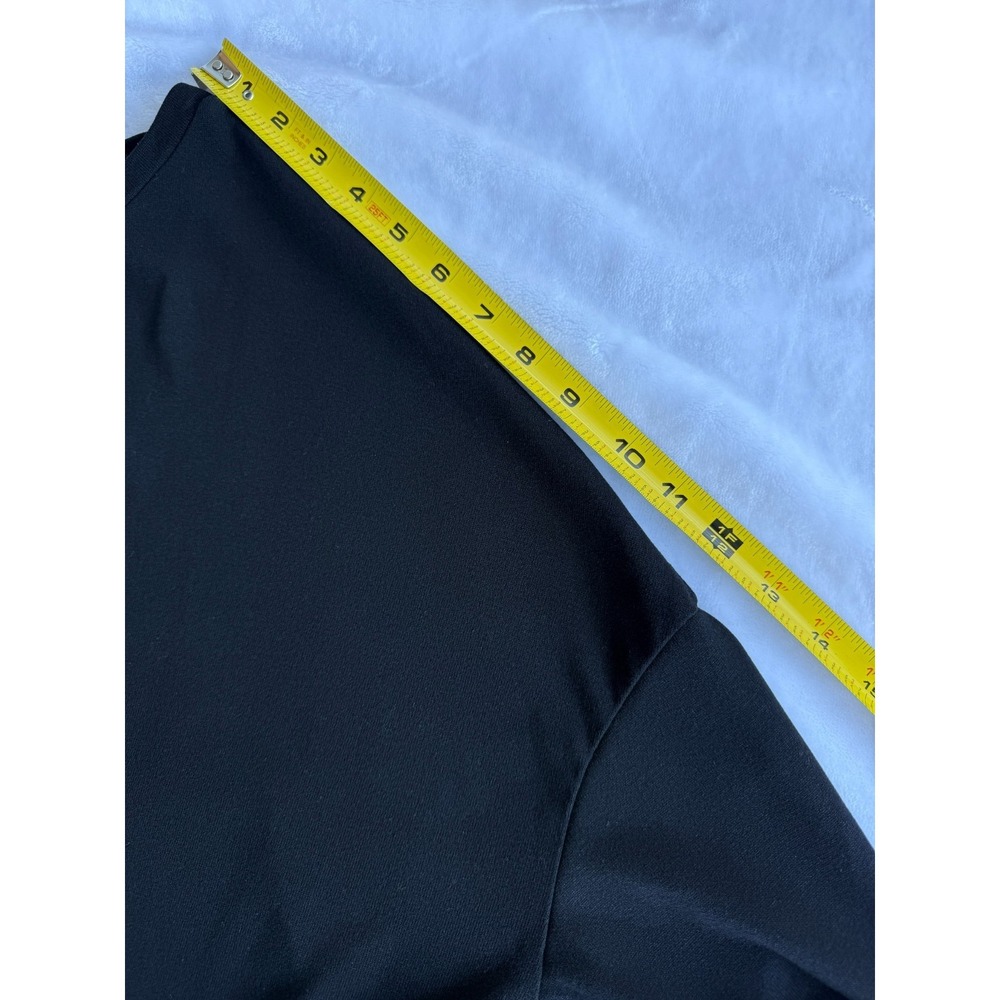 AllSaints Wilma Darc LS Tee L Black Long Sleeve Twist Front Oversized Minimalist - Picture 6 of 14